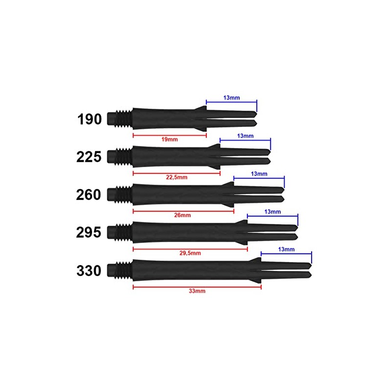 L-Style Carbon L-Shaft Lock Straight Twotone Blue Display Length 330