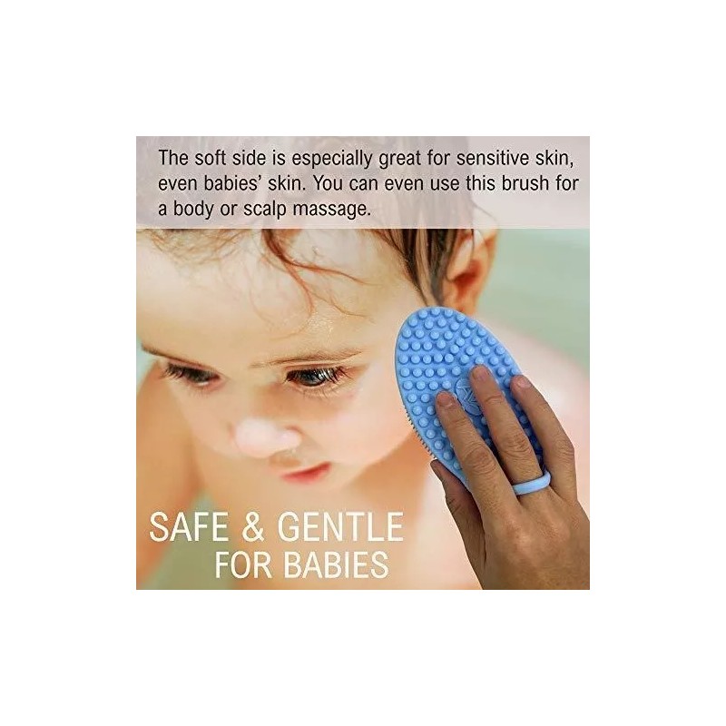 Avilana Cepillo Exfoliante Facial Y Corporal De Silicona Azul Claro