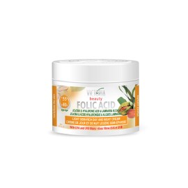 Victoria Beauty Anti Wrinkle Face Cream with Folic and Hyaluronic Acid, Niacinamide, Vitamin C, E, B5 and Jojoba Oil - Day and Night Moisturiser For Mature Skin (Age 40+) - Non Comedogenic