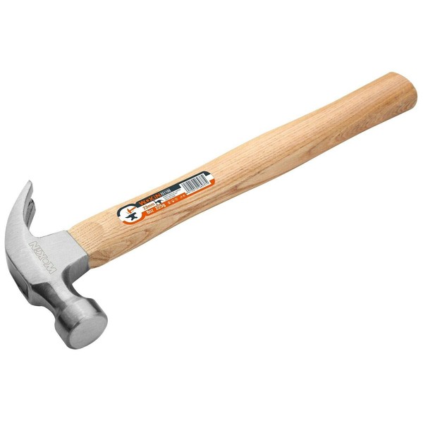 TOOLSTEK WOKIN 8oz Claw Hammer Tubular Steel Wooden Curved Claw Hammer Polished Carbon Steel & Genuine Hickory Wood Handle Shaft 225g & 23mm Blacksmith,Mason,Engineer Stone Hammers