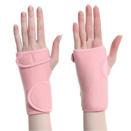 Muñequera Deportiva, Paquete de 2 Muñequeras con Férula Extraíble, Soporte de Artritis de Mano de Neopreno Transpirable Ajustable para Gimnasio, Un Par (Rosa)