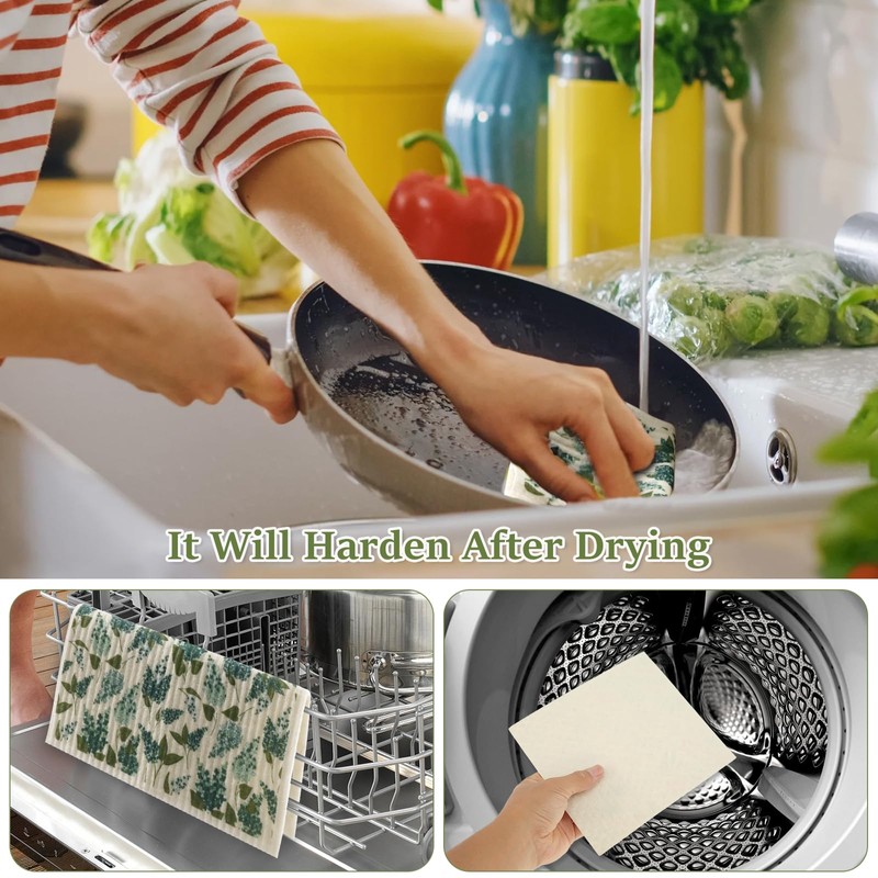 Eummy 6PCS Swedish Dishcloths Reusable Kitchen Dish Towels Absorbent and
