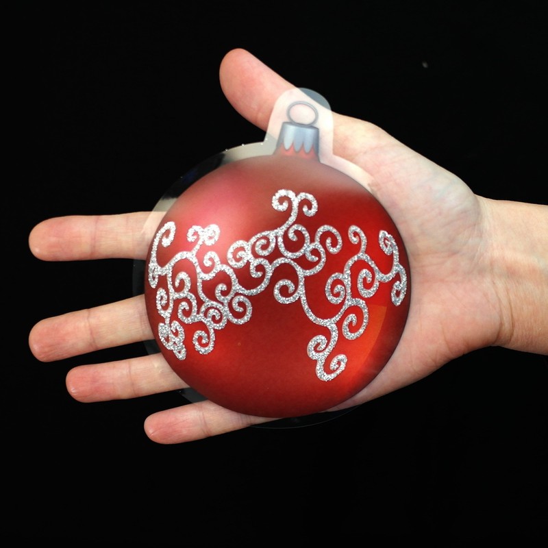 ArtiClings 12 x Bauble Window Clings with Glitter Patterns and