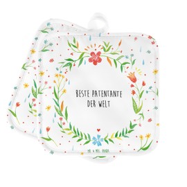 Mr. & Mrs. Panda Set of 2 Pot Holders Godmother Gift Pot Holder Funny Pot Holder with Saying, Thank You, Christening Partner, Pot Coasters