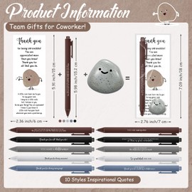 Dunzoom 20 Sets You Rock Motivational Employee Appreciation Gifts Funny Inspirational Ballpoint Pens Thank You Cards Smile Rock Resin Stone Inspirational Funny Pens for Coworker Staff Team Volunteer