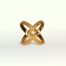 St. Germain Gold Scarf Ring Cubic Zirconia X Pave | St. Germain