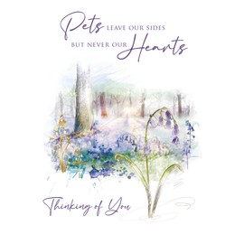 Cherry Orchard Pet Loss Sympathy Card, artistic floral design from, complete with Envelope