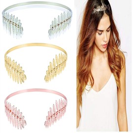 Elegant Metal Headband Tiara Hair Crown for Bride & Bridesmaid - Wedding Party Hairpiece Accessories, Girls Princess Headband for Carnival & Special Occasions(gold)