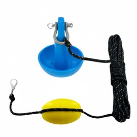 XIALUO Marine Mushroom Anchor Kit 8 lb Blue PE Coated Kayak Anchor Accessories with 30 ft Rope for Fishing Kayaks, Canoe, Jet Ski, SUP Paddle Board and Small Boats
