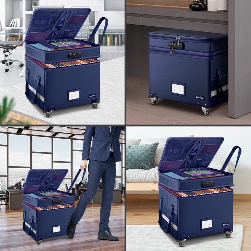 DocSafe File Box with Lock, 2-Layer Fireproof Document Box with