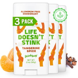 Stinkbug Naturals Organic Aluminum Free Deodorant Stick with Tangerine Spice, Coconut Oil and Essential Oils, Paraben Free, Sensitive Skin Deodorant, 2.1 Ounces Pack of 3