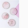 Rose Quartz Coaster Single with Stand (1Pcs),Pink Round Agate Coaster