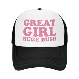 Great Girl Huge Bush Funny Hat Unisex Adult Trucker Caps Fishing Adjustable Cap Classic Sport Hats Black