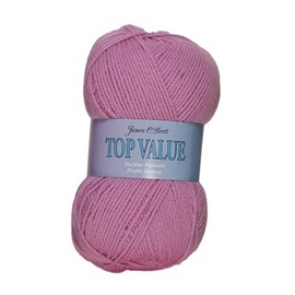 James Brett Top Value DK Double Knitting Wool 100% Acrylic Yarn 5 x 100g Ball (Candy Pink - 8447)