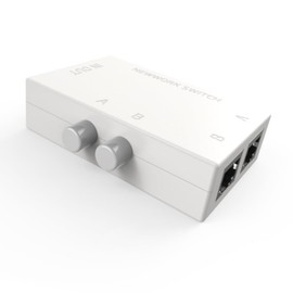 Suckoo Categoría 6 Cable Ethernet 2 puertos RJ45 interruptor de red 2 en 1 salida 1 en 2 salida intercambio bidireccional 100M 1000M botón manual compatible con gigabit router switch 1 host a la vez