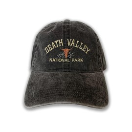 Death Valley National Park Embroidered Cap hat Baseball hat Tour hat Roadtrip hat Travel hat (US, Alpha, One Size, Black)
