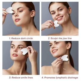 Uormsici Metal Gua Sha Facial Tools, 100% 304 Stainless Steel Guasha Tool for Face, Premium Guasha Set for Face, Body, Gua Sha Stone for Tighten Skin