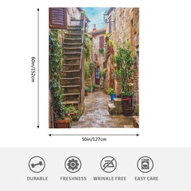 HGOD DESIGNS Italy Throw Blanket Alley in Italian old town Blanket Super Soft Flannel Throw Blanket Lightweight Plush Fuzzy Bed Blanket for Bedding Sofa and Travel 130x150cm