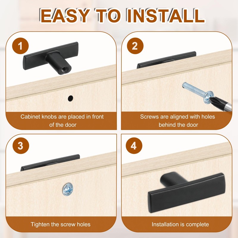 sourcing map 10 Pack Single Hole Cabinet Knobs, 1.7 Inch
