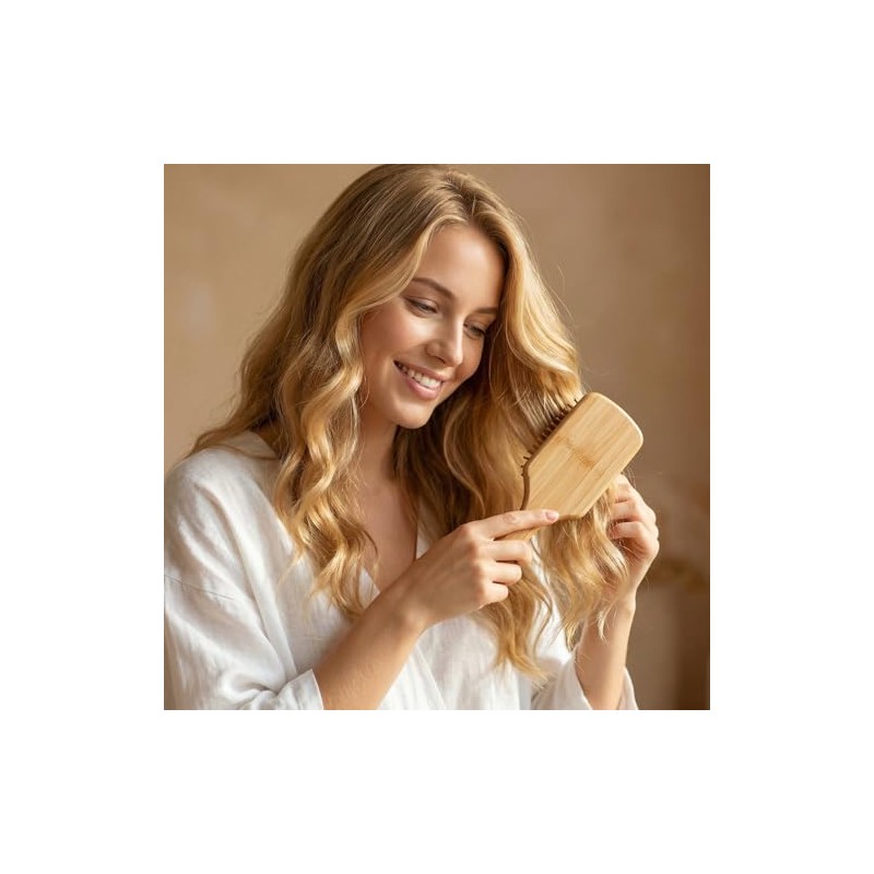 10 cepillos de bambú para el crecimiento del cabello, cepillo