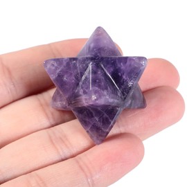Lovionus89 Natural Amethyst Merkaba Crystal Protection Sacred Meditation Energy Generator Healing Chakra Six Pointed Star 1 Inch
