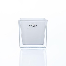 Cube Glass Coloured Flower Pot Planter Flower Planter White 8 cm