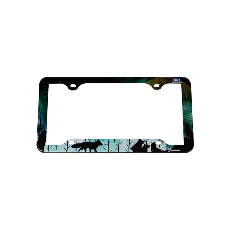 FantasHome Stainless Metal Car License Plate Frame Covers with 4