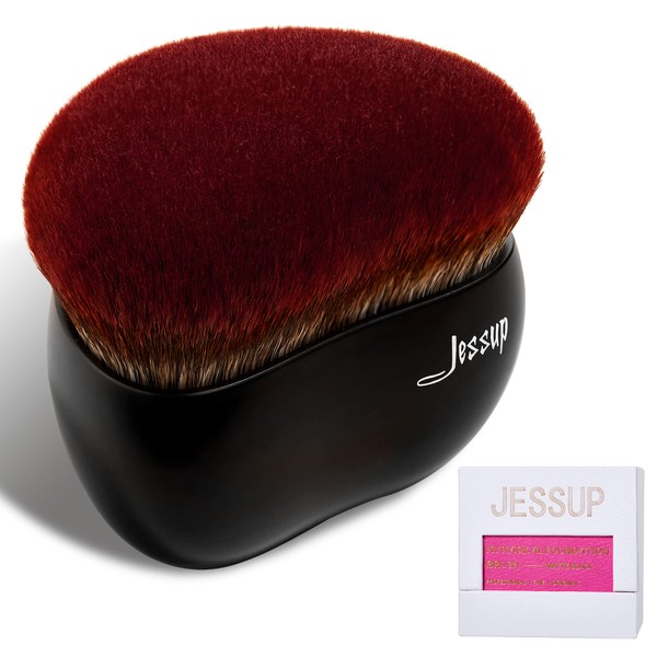 Jessup Brush Set Foundation Brush Make Up Brush 1 Piece Makeup Brush Cosmetic Brush Face Contour Blush Brush Gift Box Matte Black SF001