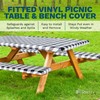 Sorfey Picnic Table Cover with Bench Covers -Fitted with Elastic,