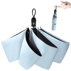 Parasol, UV Protection, 100% Light Blocking, Foldable, 6.7 oz (186 g - 196 g), Convenient to Carry, Durable, Lightweight, One-Touch Auto Open and Close, Rain Umbrella, Women's, Compact, Complete Light