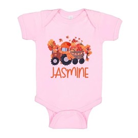 TATY Kids Fall Tractor Jasmine Baby Infant One Piece Bodysuit 6 Months Light Pink