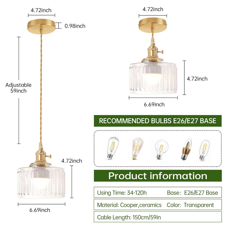 Shenmoyl Battery Operated Pendant Light 5000mAh Rechargeable Chandelier with Remote