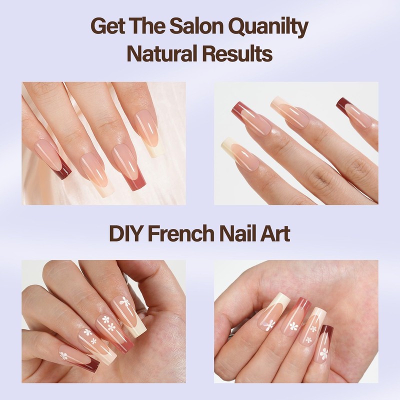 Misssix Uñas Postizas Xbasictips Con Punta Francesa, 300 Unidades, Largas