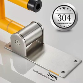 Toilet Safety Rails for Seniors Handicap, 27.6" Stainless Steel Toilet Rail with Non-Slip Soft Grip, Elderly Accessible Bathroom Bathtub Grab Bars (Yellow)