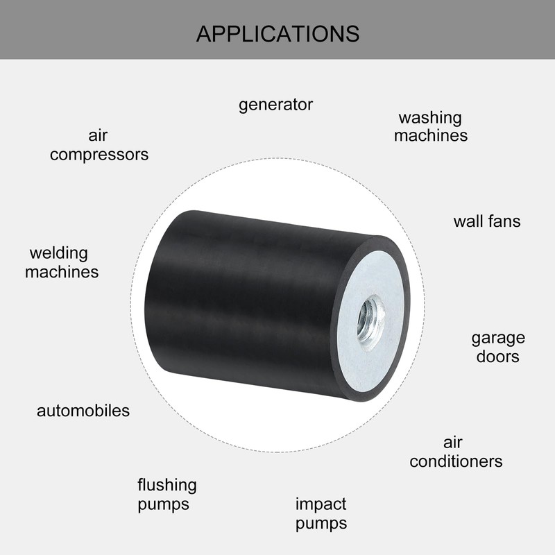 sourcing map 4Pcs 30 x 40mm M8 Thread Female Rubber