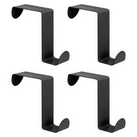 uxcell Over The Door Hooks, 4pcs - Stainless Steel Door Hangers Hooks, S-Shaped Double Hooks for Hanging Clothes, Hats, Towels (Black)