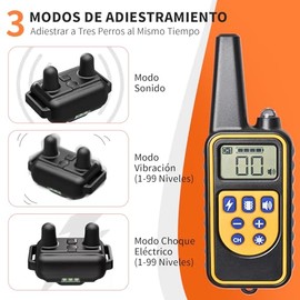 NOVAKA 1 Uds Collar de Entrenamiento para Perros, Alcance de 800 Metros, con 4 Modos de Pitido/Vibración/Choque Seguros/Luz LED, Impermeable y Recarga