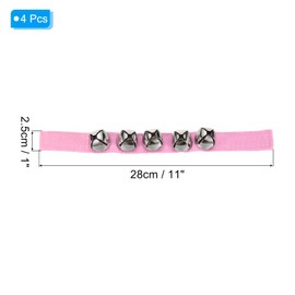 PATIKIL 4 Pcs Wrist Bells, 11in Ankle Bells Jingle Bells Hand Bells Wrist Bells Bracelet Percussion Instruments Musical Rhythm Band with 5 Silvery Bells for Adult Party Christmas, Pink