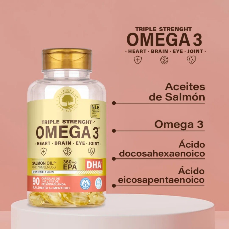Omega 3 Salmon 90 Cápsulas Epa-dha Premium Naturelab® Sabor Sin
