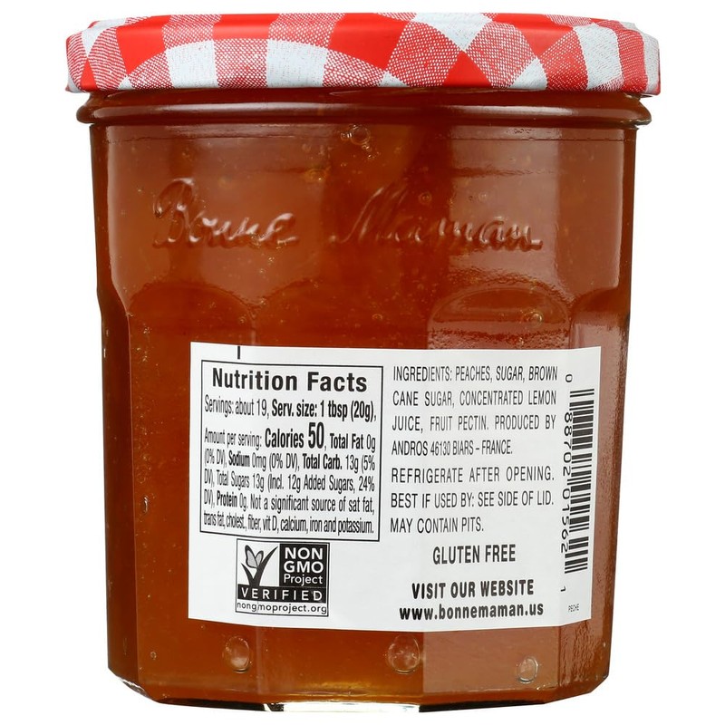 Bonne Maman Peach Preserves, 13-Ounce Jars (Pack of 6)