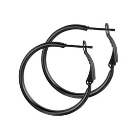 GoldChic Jewellery Stainless Steel / Copper Classic Creole Earrings Exaggerated Geometric Hoop Earrings Classic Simple Hoop Earrings for Women / Girls, Ladies Gold/Silver/Black Hoop Earrings in Large 30/40/50/55/60/70/80/100 mm, Black