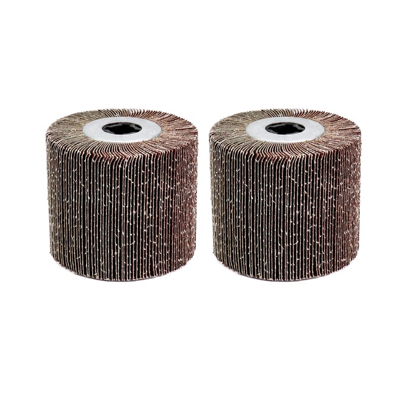 QWORK Flap Sanding Wheel, 2 Pack Wire Drawing Polishing Wheel,