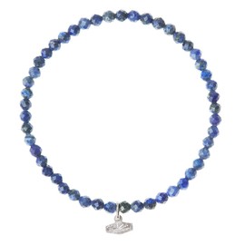 Scout Curated Wears - Mini Faceted Stone Stacking Bracelet - Lapis/Silver, (SP001)