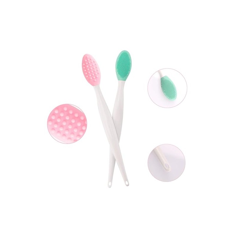 2 Pcs Lip Brush Tool,Double-Sided Silicone Exfoliating Lip Brush for