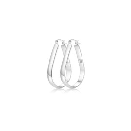 ABPBA Silver Hoops Earrings for Women, Hypoallergenic Large Oval Sterling Silver Hoop Earrings, Lightweight Big Silver Hoop Earring for Women Jewelry Gifts 30/40/65MM