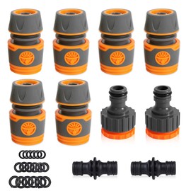 Riisoyu 10 Piece Garden Hose Connector Kit, Garden Hose Connection Set, Hose Coupling Accessories for Garden Hose, Hose Connection for Garden Tools, Agriculture, Lawn