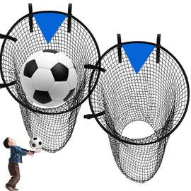 Hocadrv Pack of 2 Football Goal Target Net 55 x 70 cm Football Goal Goal Wall Accessories for Football Goal Easy Assembly Goal Wall Net for Shooting Accuracy Improvement (Black)