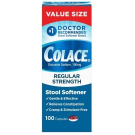 Colace Docusate Sodium 100 mg Regular Strength Stool Softener Capsules 100 EA