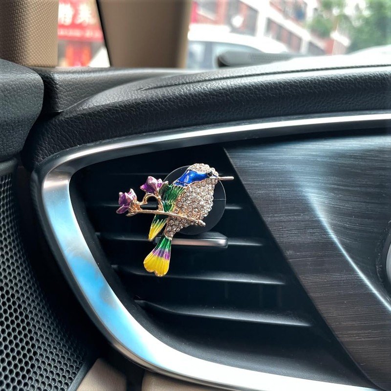 ORIESSE Hummingbird Air Vent Clips Car Fresheners,2pcs Bling Cute Bird