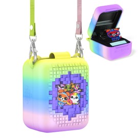 Soft Silicone Case for Bitzee Interactive Toy Digital Pet, Shockproof and Protective Carrying Case for Bitzee Interactive Electronic Pets with Lanyard (Rainbow)